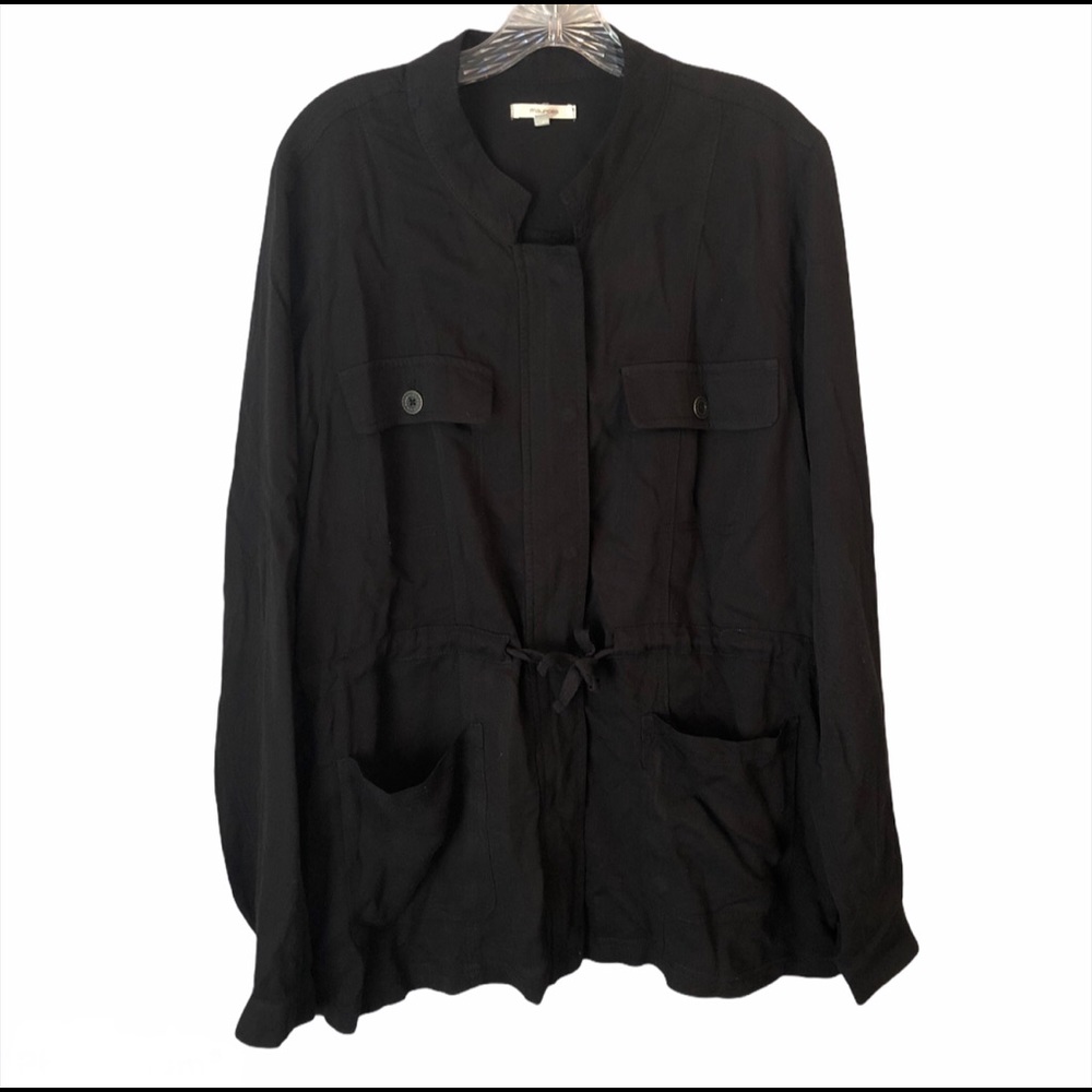 Maurices Black Lightweight Zip Up Snaps Jacket XL